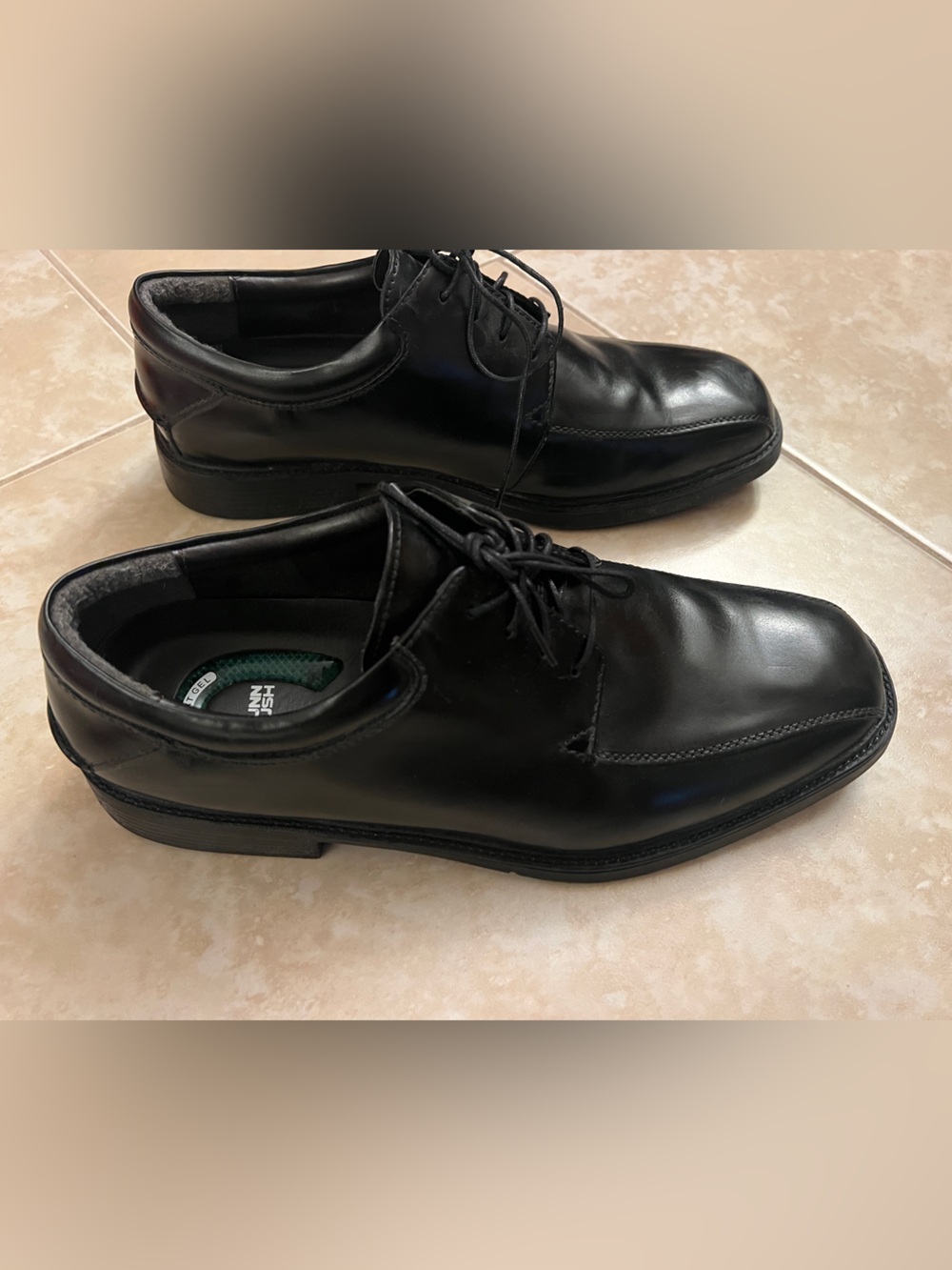 Nunn Bush Mens Dress Shoes Black Size 10.5 M Lace Up Gel Comfort Gently Used